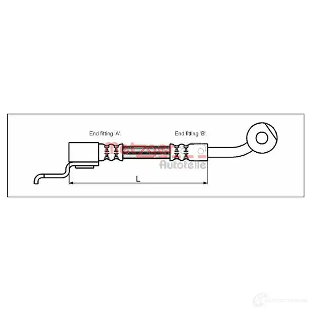 Тормозной шланг METZGER 4113523 0G RE8L 1005374 4250032565473