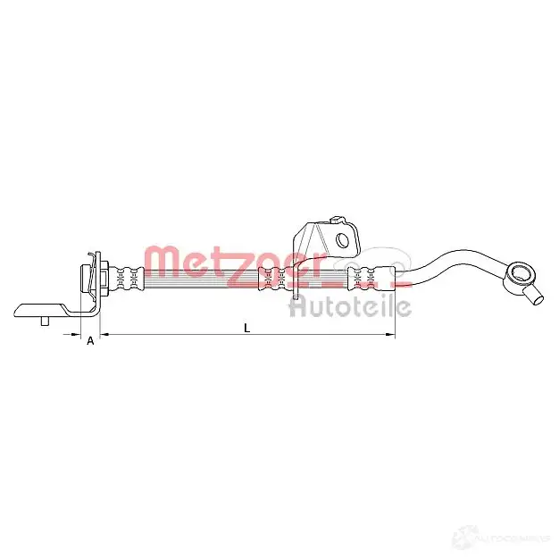 Тормозной шланг METZGER 35R MPA 4110820 1004939 4250032609740 изображение 0