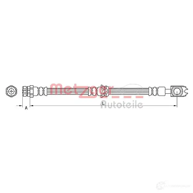 Тормозной шланг METZGER 1004991 4110888 2Q9 6R 4250032563349