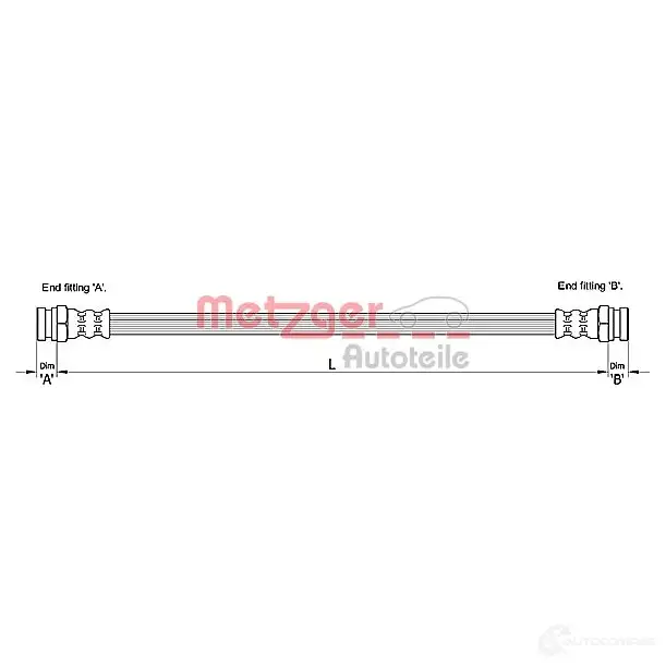 Тормозной шланг METZGER HO85G 75 1004673 4250032561178 4110229