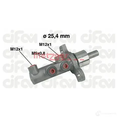 Главный тормозной цилиндр METZGER 202-439 999350 8032747074060 C24 6A изображение 0
