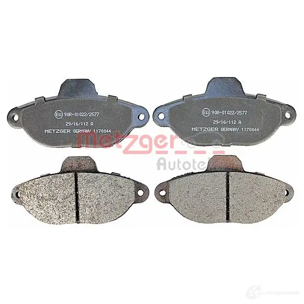 Тормозные колодки дисковые, комплект METZGER 1170044 21 365 995315 21436 изображение 1
