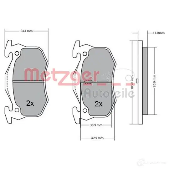 Тормозные колодки дисковые, комплект METZGER ZG4TQP 1170050 209 73 995321 изображение 0