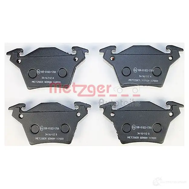 Тормозные колодки дисковые, комплект METZGER 1170331 995602 3R9K2L 2 3020 изображение 1
