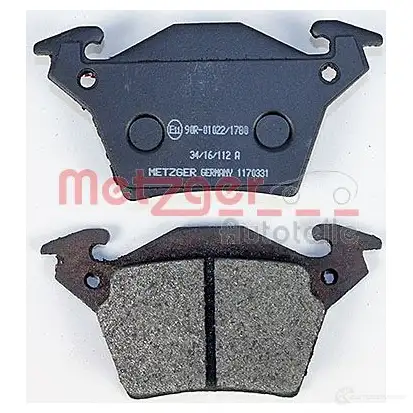 Тормозные колодки дисковые, комплект METZGER 1170331 995602 3R9K2L 2 3020 изображение 2
