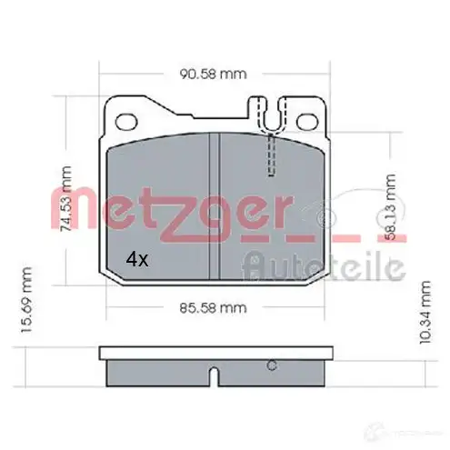 Тормозные колодки дисковые, комплект METZGER 1170244 2MGW0 203 92 995515 изображение 0
