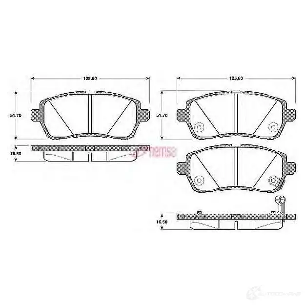 Тормозные колодки, комплект METZGER 128101 UJHNUV 24 283 996788