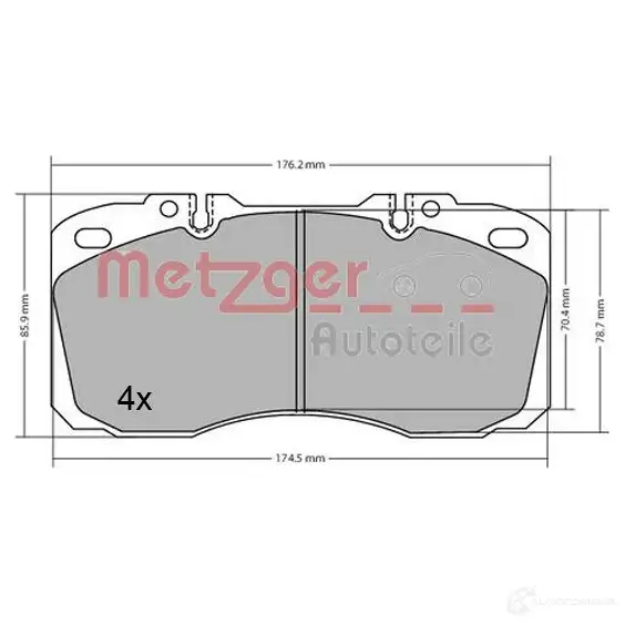 Тормозные колодки дисковые, комплект METZGER 0 640.00 995893 1170622 29122 - Изображение 1