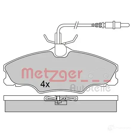 Тормозные колодки дисковые, комплект METZGER 995823 21 724 1170552 21749 изображение 0