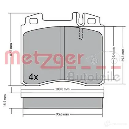 Тормозные колодки дисковые, комплект METZGER VGIK4J 995801 21 303 1170530