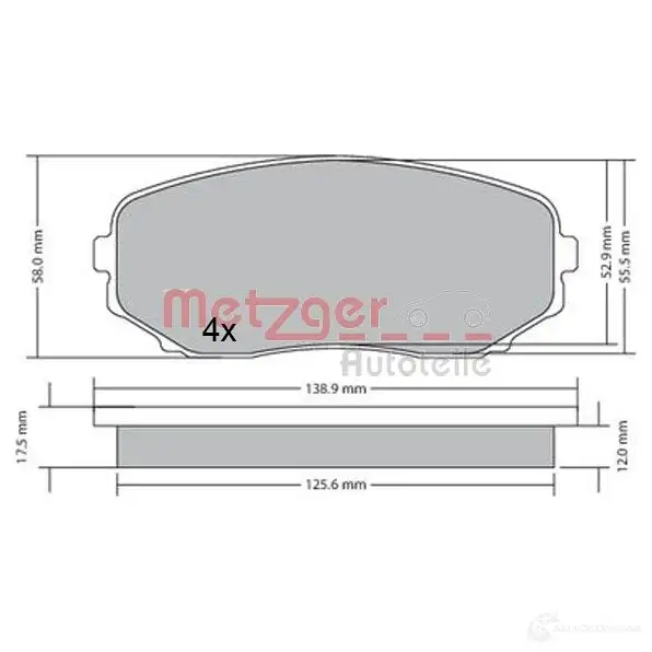Тормозные колодки дисковые, комплект METZGER 995924 AZPJB 1170654 24 544 - Изображение 1
