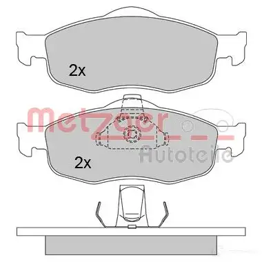 Тормозные колодки дисковые, комплект METZGER 213 94 995544 23071 1170273 изображение 0