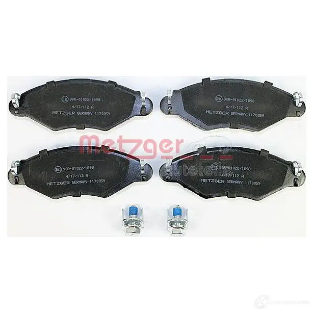 Тормозные колодки дисковые, комплект METZGER 1170059 995330 G6LJ5 2 3597 изображение 1
