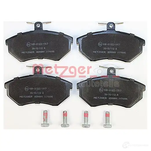 Тормозные колодки дисковые, комплект METZGER 995366 PC2DO 20 168 1170095 изображение 1