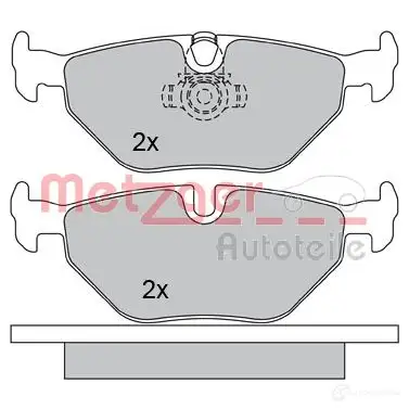 Тормозные колодки дисковые, комплект METZGER 2 1691 1170120 995391 21891 изображение 0