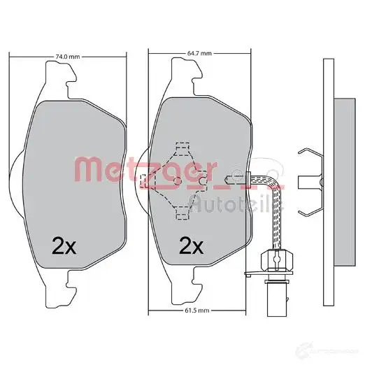 Тормозные колодки дисковые, комплект METZGER 1170036 995307 21939 2 1938 изображение 0