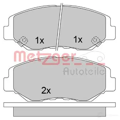 Тормозные колодки дисковые, комплект METZGER 2 3856 LT77QZO 995778 1170507