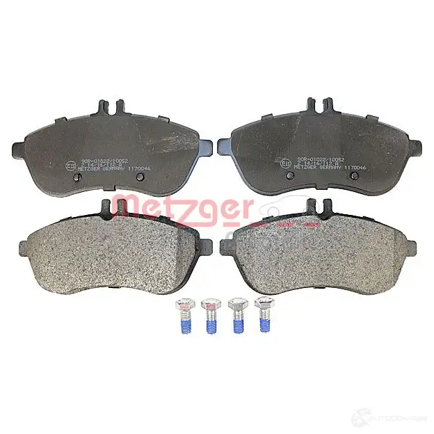 Тормозные колодки дисковые, комплект METZGER 243 06 ADQMY41 1170046 995317 изображение 1