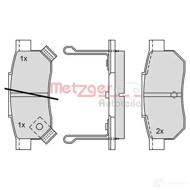 Тормозные колодки дисковые, комплект METZGER 995522 SWG7CV 1170251 2131 2 - Изображение 1