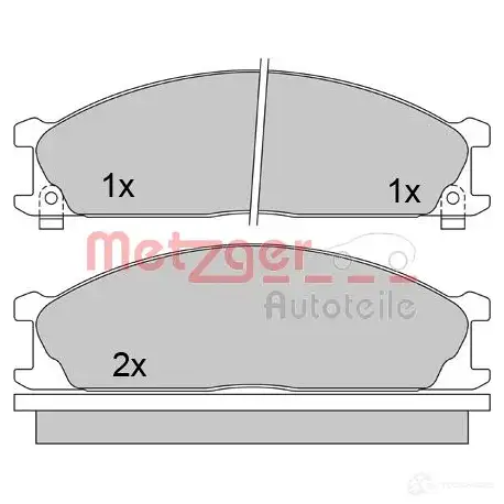 Тормозные колодки дисковые, комплект METZGER 21348 995759 1170488 21 347 - Изображение 1