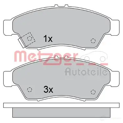 Тормозные колодки дисковые, комплект METZGER OE3IZ4B 23 817 995855 1170584 изображение 0