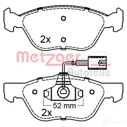 Тормозные колодки дисковые, комплект METZGER 23222 1170647 995918 216 37 - Изображение 1