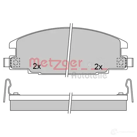 Тормозные колодки, комплект METZGER 2 1467 21543 1170571 995842