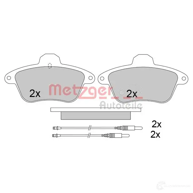 Тормозные колодки дисковые, комплект METZGER 995846 1170575 2 1504 21507 - Изображение 1