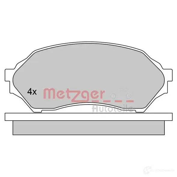 Тормозные колодки дисковые, комплект METZGER J3C3RU 995789 1170518 2349 0 - Изображение 1