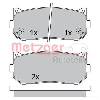 Тормозные колодки дисковые, комплект METZGER 23456 2345 5 995804 1170533 - Изображение 1