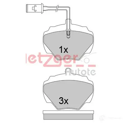 Тормозные колодки дисковые, комплект METZGER 2123 7 21238 995897 1170626