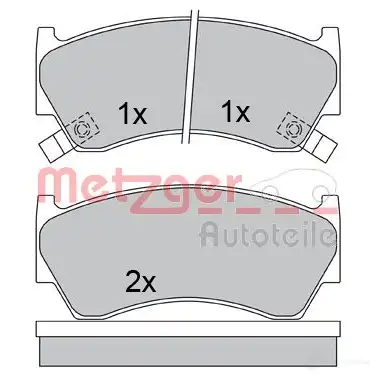 Тормозные колодки дисковые, комплект METZGER 2 3004 23005 1170580 995851 - Изображение 1