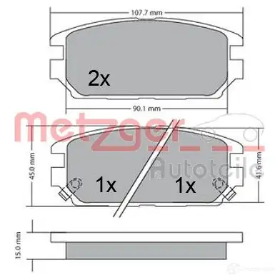 Тормозные колодки дисковые, комплект METZGER 1170475 233 73 995746 23374 изображение 0
