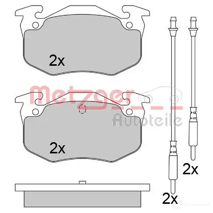 Тормозные колодки дисковые, комплект METZGER 1170624 20636 995895 206 35