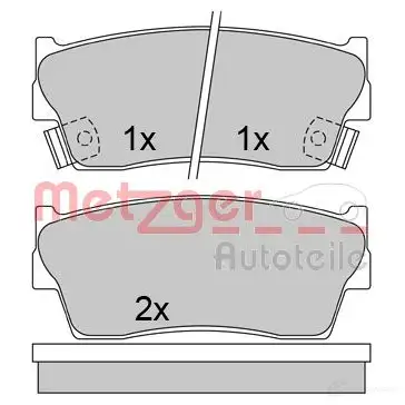Тормозные колодки дисковые, комплект METZGER 995872 1170601 21501 2 1500