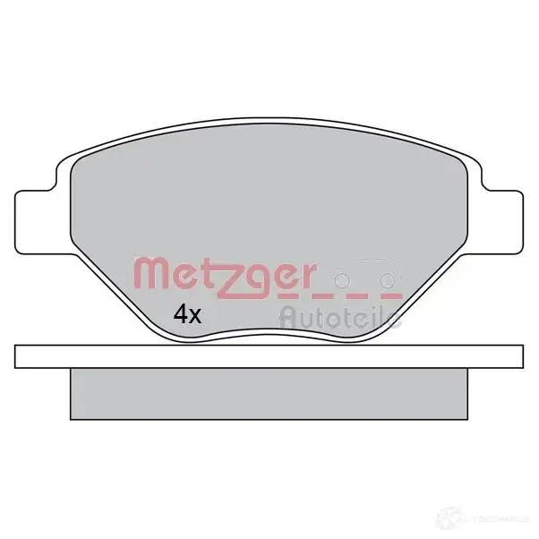 Тормозные колодки дисковые, комплект METZGER 995922 2393 4 UFI58R 1170652