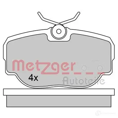 Тормозные колодки дисковые, комплект METZGER 2 3458 M5M69 995876 1170605 - Изображение 1