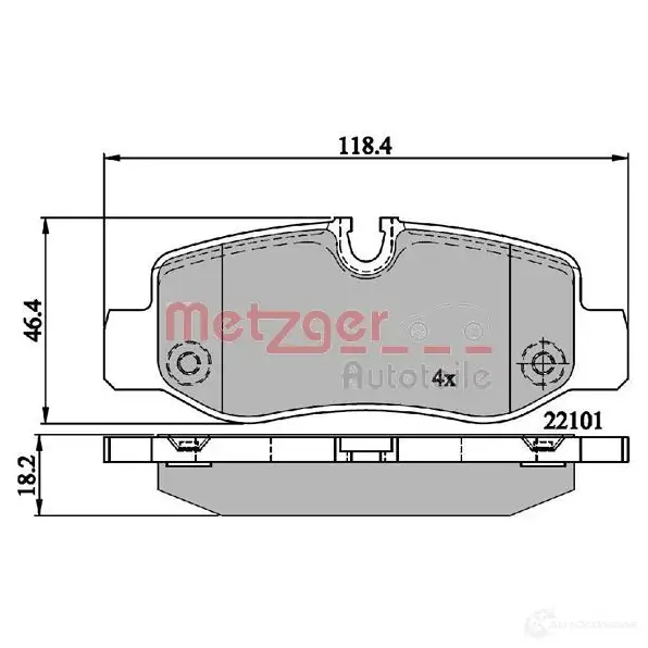 Тормозные колодки дисковые, комплект METZGER 1170894 1437583603 KFHAD M изображение 1