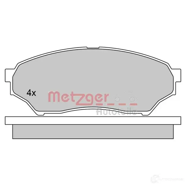 Тормозные колодки дисковые, комплект METZGER 995791 HILB8K 1170520 23 487 - Изображение 1