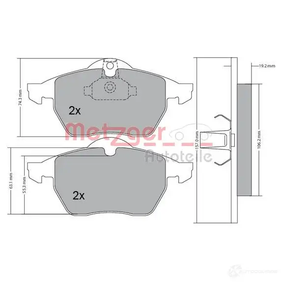 Тормозные колодки дисковые, комплект METZGER 218 29 1170216 WIQH06R 995487