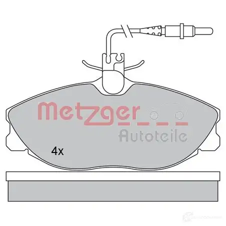 Тормозные колодки дисковые, комплект METZGER 995524 1170253 2167 4 21886 изображение 0