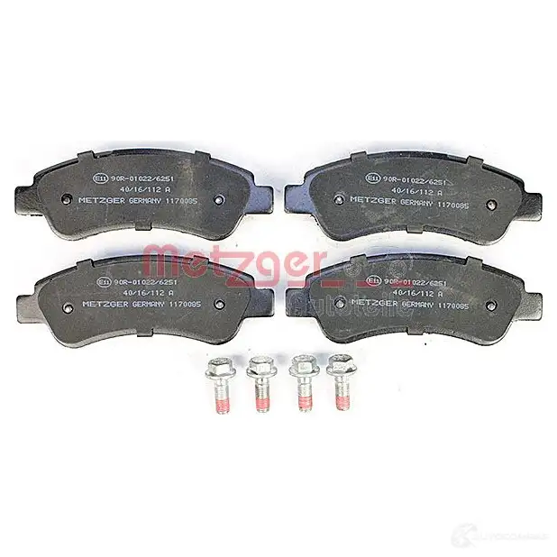 Тормозные колодки дисковые, комплект METZGER 995356 EDFP2ZJ 1170085 24 465 изображение 1