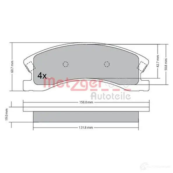 Тормозные колодки дисковые, комплект METZGER 1170439 240 83 YYP09EG 995710 - Изображение 1
