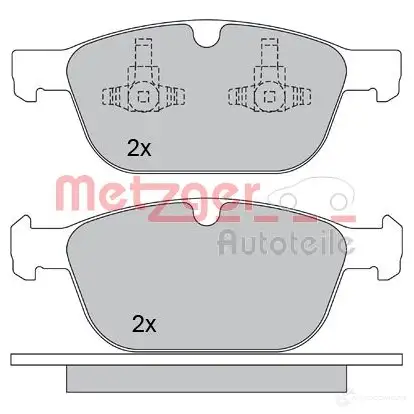 Тормозные колодки дисковые, комплект METZGER 1170229 995500 24875 2 4399