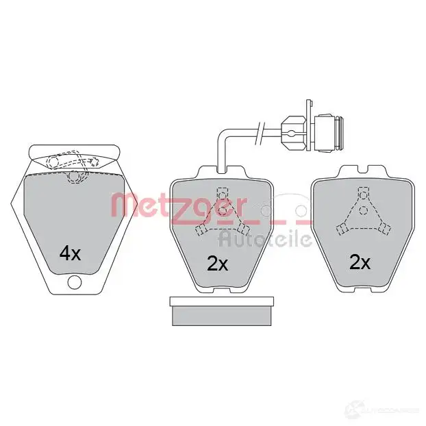 Тормозные колодки дисковые, комплект METZGER 995551 1170280 21454 2 1453 - Изображение 1