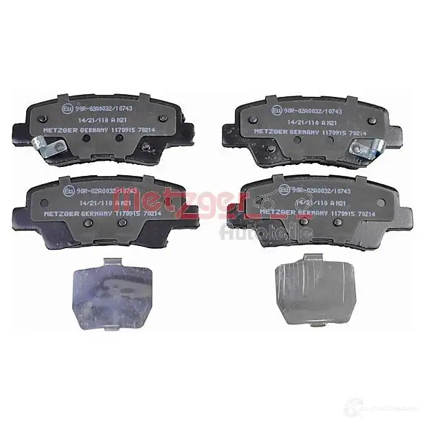 Тормозные колодки дисковые, комплект METZGER 1437583328 1KDK G 1170915 - Изображение 1