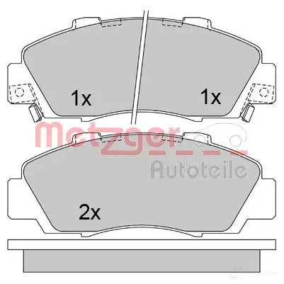 Тормозные колодки дисковые, комплект METZGER 1170373 21652 995644 216 51 - Изображение 1