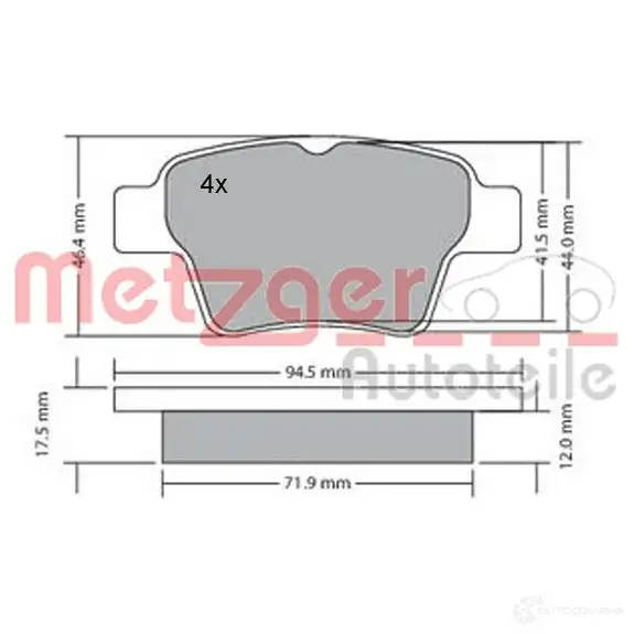 Тормозные колодки дисковые, комплект METZGER Z7G7QH 24 150 995469 1170198 - Изображение 1