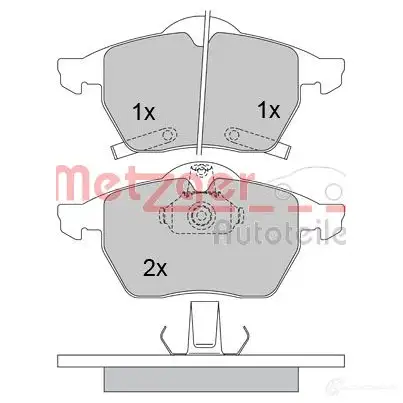 Тормозные колодки дисковые, комплект METZGER 2182 9 23116 995369 1170098 изображение 0