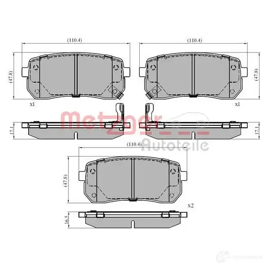 Тормозные колодки дисковые, комплект METZGER XKS 76 1170866 1437583499 изображение 1